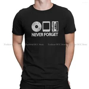 T-shirts pour hommes Old Formats audio Record en vinyle Cassette 8 Track Tapon graphique Polyester Tshirt Tshirt Never Forge Creative Tops Shirt Men