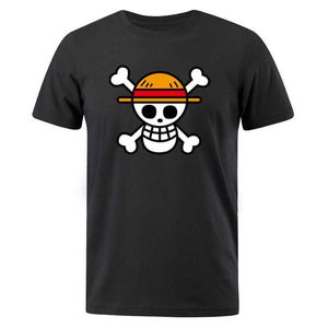 Camisetas para hombres One Piece Luffy Hombres Camiseta Casual Camiseta Homme O Cuello Camisetas Hombre Camiseta Algodón Niños Ropa Anime 2021 Tops de verano Tees T230103