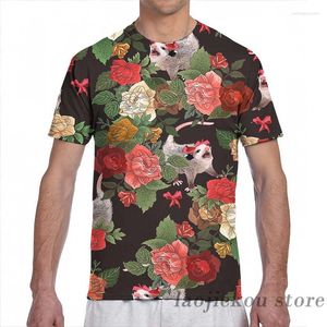 T-shirts pour hommes Opossum motif floral hommes T-Shirt femmes imprimé partout mode fille chemise garçon hauts t-shirts à manches courtes t-shirts