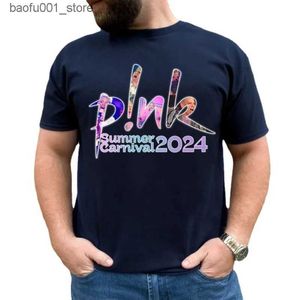 T-shirts hommes P! Nk Pink Singer Summer Carnival 2024 Tour Shirt Fan Lovers Shirt Music Tour Shirt Trustfall Album Chemise Hommes Femmes Vêtements Q240220