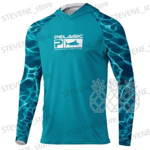 Camisetas para hombres Sudaderas con capucha de pesca pelágica Protección UV Jerseys de pesca al aire libre Moire Wicking Ropa de pesca para hombre Camisas de pesca largas T240325