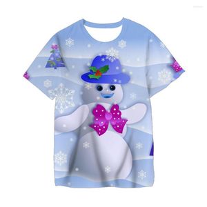 Hommes T-shirts Personnalité Joyeux Noël Elk Imprimer Party Top Vêtements T-shirts Courts Garçon Filles Enfants Enfant Bébé Vêtements Enfants Vêtements