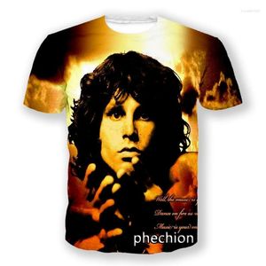 T-shirts pour hommes Phechion Mode Hommes / Femmes Jim Morrison 3D Imprimé T-shirt à manches courtes Chemise décontractée Sport Hip Hop Tops d'été L60