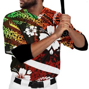 Camisetas para hombre Pohnpei tribal polinesio Totem Tattoo Prints Camiseta de béisbol para hombre Hip Hop Hipster Camisetas Softball Sports Active Tee Casual