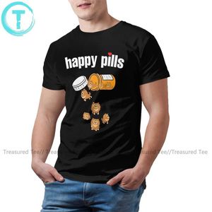 Camisetas para hombre, camiseta de Pomerania, camiseta Happy Pills, camiseta con estampado de moda, camiseta de manga corta de algodón impresionante para hombre, camiseta 4xl Y2302