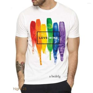 Camisetas para hombres Pride LGBT Gay Love Lesbian Rainbow Diseño Camisetas impresas para hombre y mujer Summer IS Camiseta Unisex ropa 323