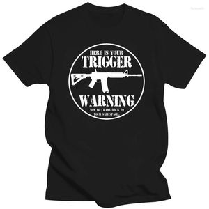 Camisetas para hombre Camiseta Pro Gun HereYour Trigger Warning (Camisa negra) AR-15 AR15 Cool Casual Pride Shirt Hombres Moda unisex