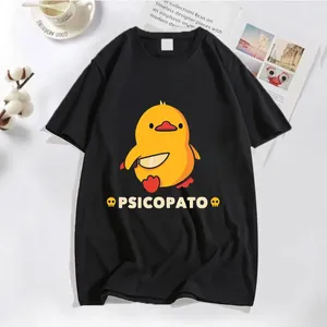 T-shirts pour hommes Psicopato Top Femmes Summer Girl Vêtements Canard avec couteau Vêtements drôles 2000s Tops esthétiques Y2K Tees Mode Ullzang T-shirts