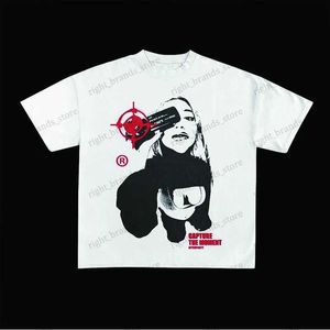 Camisetas para hombres Pure Cotton Men's Y2K Ropa Hip-Hop Rock Band Punk Goth Moda Casual Impreso Camiseta Vintage Estética Harajuku Streetwear T240122