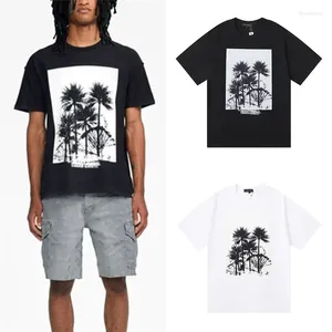 T-shirts pour hommes T-shirts de marque violette 2023ss Tree Print Coton T-shirt décontracté T-shirt à manches courtes pour femmes Design Sense Lettre Impression Tops