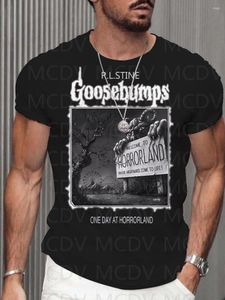 Camisetas para hombre Retro 90s Goosebumps One Day At Horrorland Halloween Camiseta con estampado informal