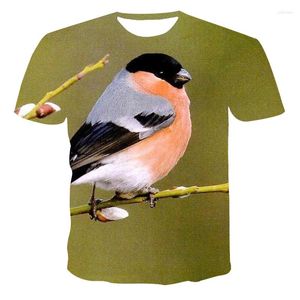 Camisetas de hombre Robin camiseta de moda dibujo arte realista pintura naturaleza pájaros lindos verano Casual cuello redondo Tops