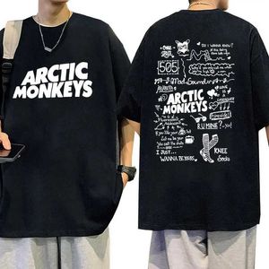 T-shirts masculins Rock Band Arctic Monkeys Album Tour 2023 T-shirt Mens Hip Hop Retro Gothic T-shirts Unisexe T-shirt surdimensionné Strtwear T240425