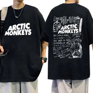 T-shirts masculins Rock Band Arctic Monkeys Music Album Graphic T-shirt Mens Women Fashion Casual Surdimension Short Slve T-shirts Hip Hop Vêtements T240425