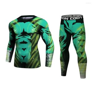 Camisetas para hombre Roronoa Zoro Trajes con estampado 3D Camisa de compresión Pantalones de sudor para hombre Legging ajustado Medias Pantalones Traje masculino largo