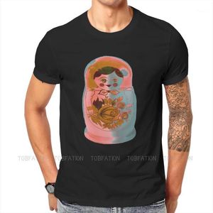 Camisetas de hombre Rusia Matryoshka arte cultura cuello redondo camisetas distintivas Homme camiseta tendencia ropa talla S-6XL