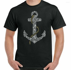 T-shirts pour hommes T-shirt de voile Sailor Anchor Mens Funny Royal Navy Narrow Long Boat Ship Barge