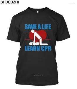 Camisetas para hombre SAVE A LIFE LEARN CPR EMT EMS paramédico, camiseta negra para hombre, regalo estampado, camiseta de Hip Hop, camisetas de llegada Sbz8521