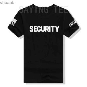 Camisetas Hombre Seguridad |Personal de guardia de seguridad para eventos, camiseta Unisex con bandera estadounidense en el brazo, ropa profesional, refranes, camisetas gráficas con estampado de letras 240130
