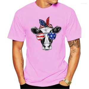T-shirts pour hommes chemise 2023 américain vache portant bandeau dames coton pour les jeunes d'âge moyen le vieux t-shirt