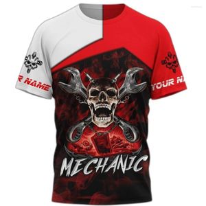 Camisetas para Hombre Camisa Verano Ropa Personalizada Moda Mecánico Impreso En 3D Calle Casual Gran Tamaño Deluxe Retro Camiseta Manga Corta