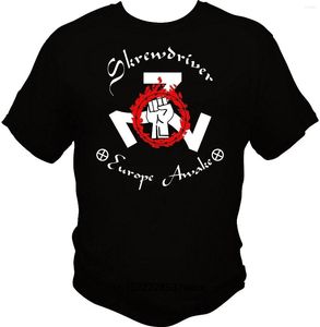 T-shirts pour hommes Skrewdriver Europe Awake Fist 777 T-shirt imprimé sur mesure pour hommes