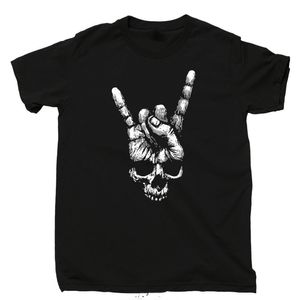 T-shirts pour hommes Signe de la main du crâne des cornes T-shirt Heavy Metal Rock N Roll Band Tattoo Tees t-shirt harajuku graphique t-shirts Casual Tops Cool 230601
