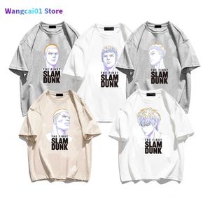 Camisetas de hombre Slam Dunk Anime japonés Streetwear Camiseta unisex Moda el primer equipo Xiangbei Harajuku Algodón Ropa de hombre Camiseta de dibujos animados 0228H23