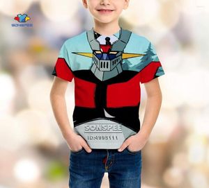 Camisetas para hombre SONSPEE con estampado 3D de Anime Mazinger Z Robot Kid, camiseta informal para niños pequeños, camiseta de verano con cuello redondo, camiseta para niño y niña, ropa de manga corta