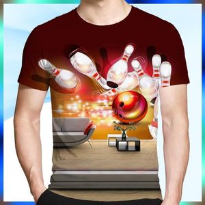 Camisetas para hombres Deportes Bowling 3D Impresionado camiseta transpirable Hip-Hop Funny Funny Streetwear Streetwear Tamaño superior XS-5XL