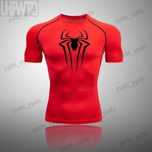 T-shirts pour hommes Chemise de sport Hommes Courir T-shirt Hommes Gym Chemise Vêtements d'entraînement Compression Entraînement Super Hero Muscle T-shirt Fitness Tees T240124