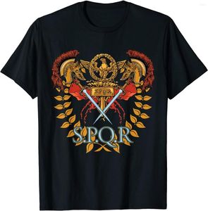 T-shirts pour hommes SPQR Rome antique Empire romain hommes T-Shirt à manches courtes décontracté coton col rond été t-shirts