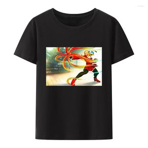 T-shirts pour hommes Street Fighters Characon Kanzuki Karin Cotton Y2K T-shirts Game Style Style T-shirt Men Noelty Short-Sleev Roupas