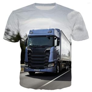 Hommes t-shirts été voiture camion impression mode hommes femmes enfants décontracté respirant sport séchage rapide léger confortable