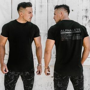 T-shirts pour hommes été décontracté mode noir T-shirt hommes gymnases Fitness chemise à manches courtes musculation masculine entraînement t-shirts hauts vêtements vêtements