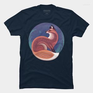 Camisetas para hombre, camiseta estampada a la moda de verano, algodón rojo en el fondo de la noche, camisetas gráficas de manga corta creativas únicas, camisetas