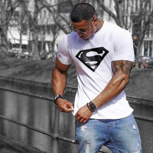 T-shirts pour hommes T-shirt de fitness pour hommes d'été Superman Sports à manches courtes