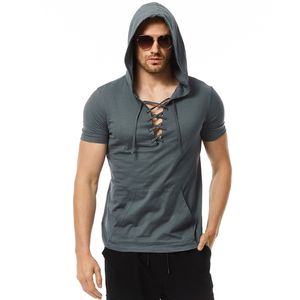 T-shirts pour hommes été hommes à capuche décontracté mince doux à manches courtes léger coton T-shirt solide Gym hauts de sport vêtements de plage Fitness 230608