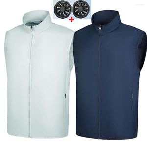 T-shirts pour hommes été hommes T-shirt avec deux ventilateurs refroidissement rapide USB vêtements climatisation chemise décontractée pour hauts simples