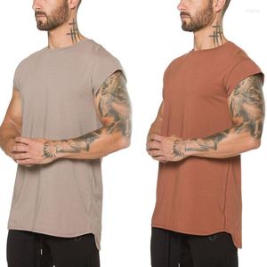 T-shirts pour hommes Summer Muscle Dog T-shirt à manches courtes Sports Running Training Wear Slim Solid Color Fitness Top