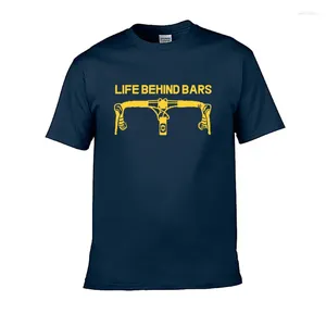 T-shirts pour hommes T-shirt d'été Life Behind Bars Tees Funny Bicycle Sayings Triathlon Cyclisme VTT Chemise Coton Design De Mode Hommes