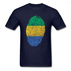 Camisetas para hombre Swagger Gabon Flag Fingerprint Shirt Men Tall Slim Fit manga corta regalo personalizado Boys Extra Large Clothing