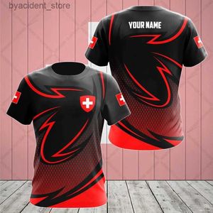T-shirts pour hommes Suisse Emblem Speed Graphic Tees Summer Casual Unisexe Pull Mode Lâche T-shirts Garçon Surdimensionné Manches Courtes Tops L240304