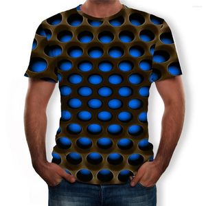 T-shirts pour hommes T-shirt drôle impression Illusion bleu et noir graphiques colorés col rond pull femmes 3D 2023 Camiseta