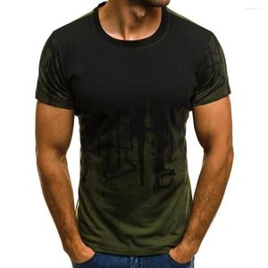 T-shirts pour hommes T-shirt en fibre de polyester avec col rond T-shirt pour hommes Slim Fit à capuche à manches courtes Muscle Casual Tops Blouse