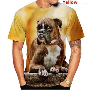 Camisetas para hombre Camisetas Moda 3D Animal lindo Homme Boxer Dog Street Camiseta divertida para mascotas Cachorro Tamaño S-4XL