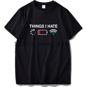 T-shirts masculins choses que je déteste Tshirt Programmer Gamer Computer Nerd Fun Gift Idea T-shirt Funny Jokes EU Size Tops Tee H240408