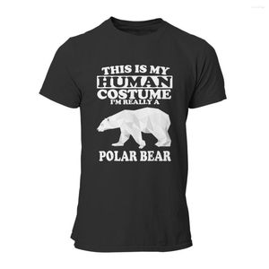 Camisetas para hombre This Is My Human Costume Im Really A Polar Bear T-Shirt Print Custom Cotton Cute manga corta 7218