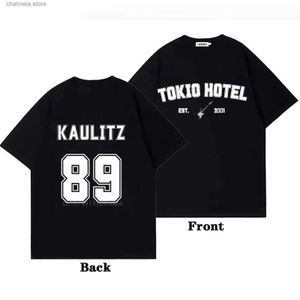 Camisetas para hombres Tokio Hotel Camiseta de algodón Banda de rock Kaulitz Volver Imprimir Alemania Verano Manga corta Camiseta negra Hombres Mujeres Ropa lisa T240227