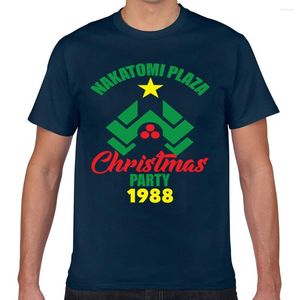 Camisetas para hombre, camisetas para hombre, camiseta para hombre Nakatomi Plaza, fiesta de Navidad, moda 1988, camiseta blanca Geek personalizada para hombre XXX